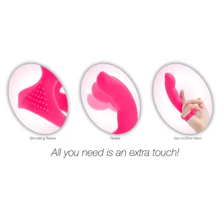 PowerBullet Extra Touch Finger Sleeve Pink Silicone Universal Fit