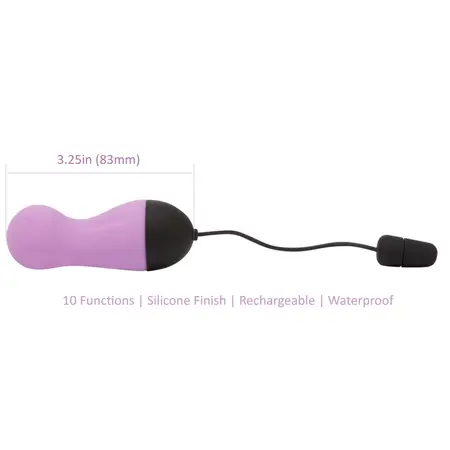 PowerBullet Vibrating Egg 10-Mode Wireless Silicone Purple