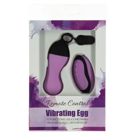 PowerBullet Vibrating Egg 10-Mode Wireless Silicone Purple