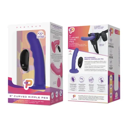 Pegasus 6-Inch Curved Wave Silicone Model with Adjustable Harness Set