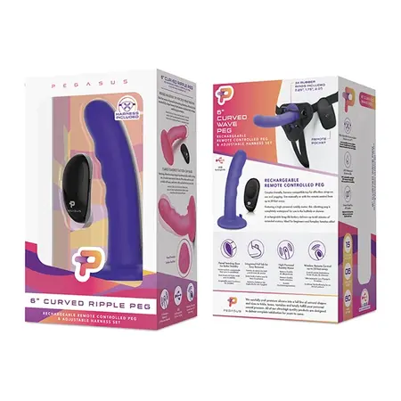 Pegasus 6-Inch Curved Wave Silicone Model with Adjustable Harness Set