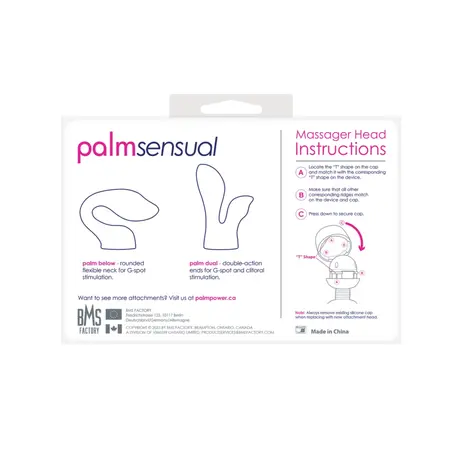 PalmPower PalmSensual Blue Silicone Massager Attachments Set 2pcs