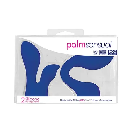 PalmPower PalmSensual Blue Silicone Massager Attachments Set 2pcs