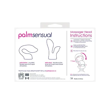 PalmPower PalmSensual Blue Silicone Massager Attachments Set 2pcs