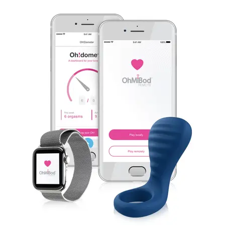 OhMiBod blueMotion Nex 3 Cobalt Blue Couples Ring Bluetooth 9.4cm