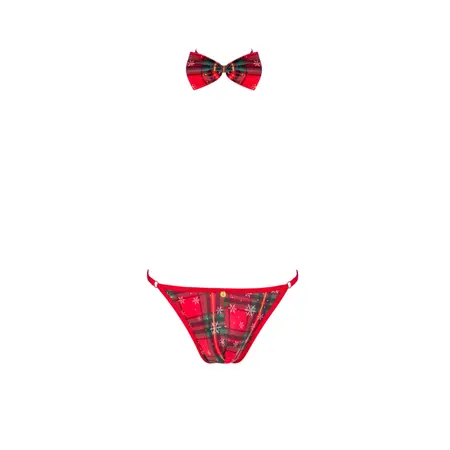 Obsessive Mr Merrilo Men's Festive Thong Set with Bow Tie, One Size