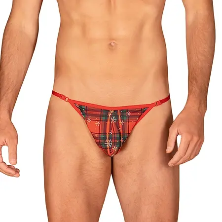 Obsessive Mr Merrilo Men's Festive Thong Set with Bow Tie, One Size