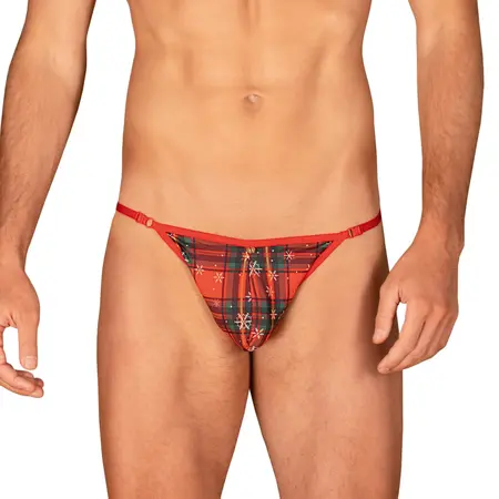 Obsessive Mr Merrilo Men's Festive Thong Set with Bow Tie, One Size