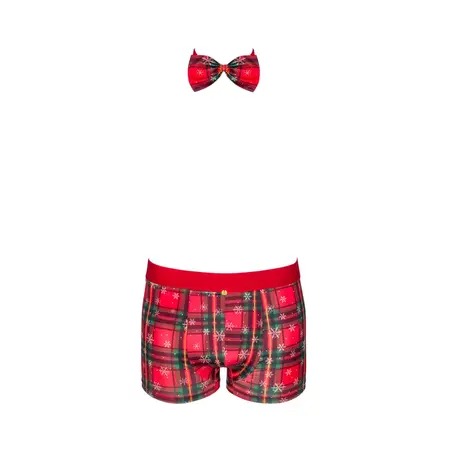 Obsessive Mr Merrilo Festive Boxer Shorts Set S/M Red Gold
