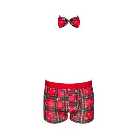 Obsessive Mr Merrilo Festive Boxer Shorts Set S/M Red Gold