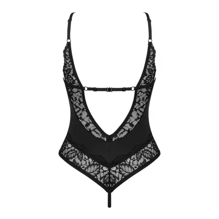 Obsessive Bellastia Black Lace Open Bodysuit XS/S Adjustable Straps
