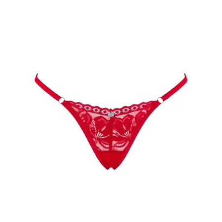 Obsessive Lacelove Red Lace Thong XS/S - Elegant Comfort & Detail