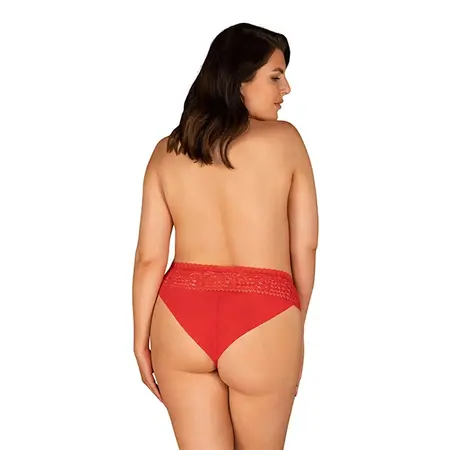 Obsessive Blossmina Red Lace Briefs 4XL/5XL - Elegant Plus Size Panties