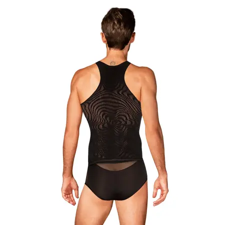 Obsessive T103 Men's Black Geometric Tank Top S/M/L Flexible Fit