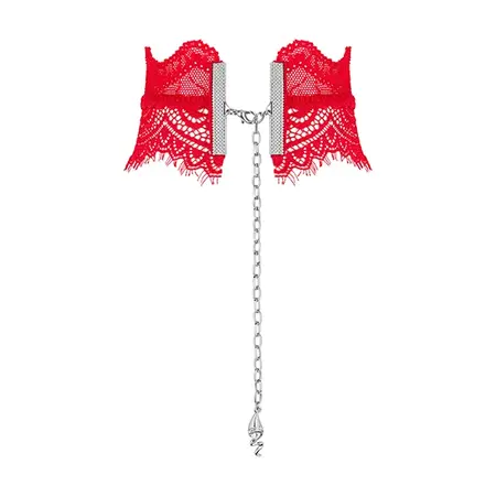 Obsessive Bergamore Red Lace Choker with Pendant Adjustable O/S