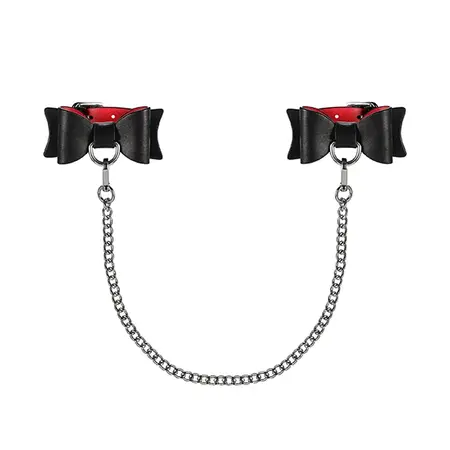 Obsessive A745 Elegant Red & Black Adjustable Wrist Restraints