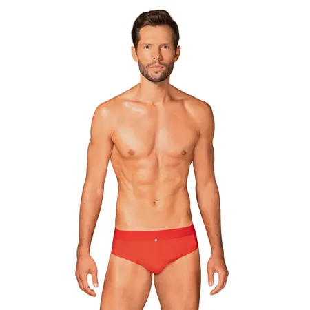 Obsessive Boldero Men's Briefs Red L/XL with Mesh Panels