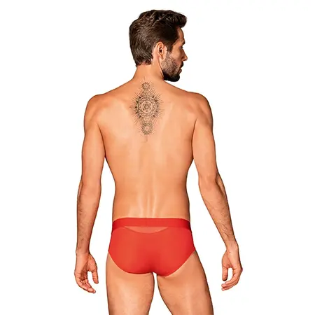 Obsessive Boldero Men's Briefs Red L/XL with Mesh Panels