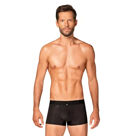Obsessive Boldero Boxer Shorts Black L/XL - Mesh Accents, Flexible Fit