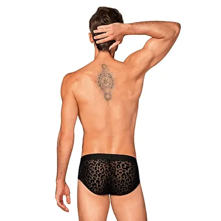 Obsessive Azmeron Briefs Black S/M - Animal Print, Comfort Fit