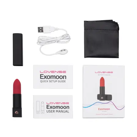 Lovense Exomoon Compact Bluetooth Lipstick-Style Vibrator Pink