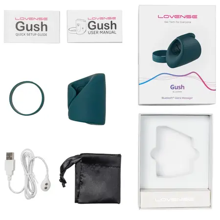 Lovense Gush Flexible App-Controlled Intimate Device, Waterproof, Black