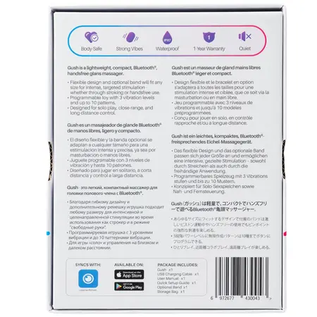 Lovense Gush Flexible App-Controlled Intimate Device, Waterproof, Black