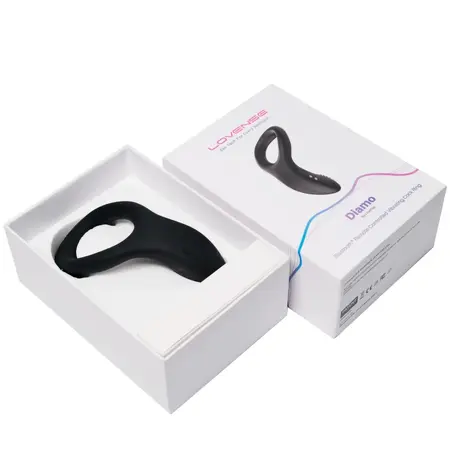 Lovense Diamo Smart Remote-Controlled Intimate Ring, Black, Bluetooth App