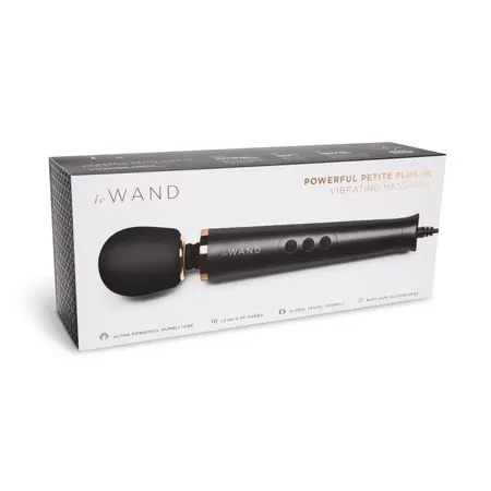 Le Wand Powerful Petite Plug-In Massager Black - Corded Compact Model