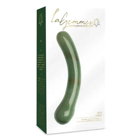 La Gemmes G Curve Jade - Handcrafted Natural Jade Crystal Wand 17.5 cm