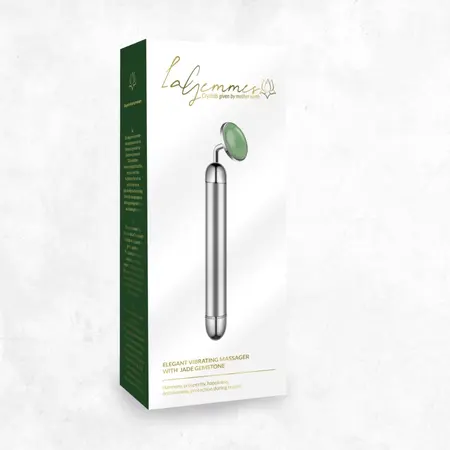 La Gemmes Jade Lay-On Vibrating Massager - Green, 15 cm, Gemstone & Metal
