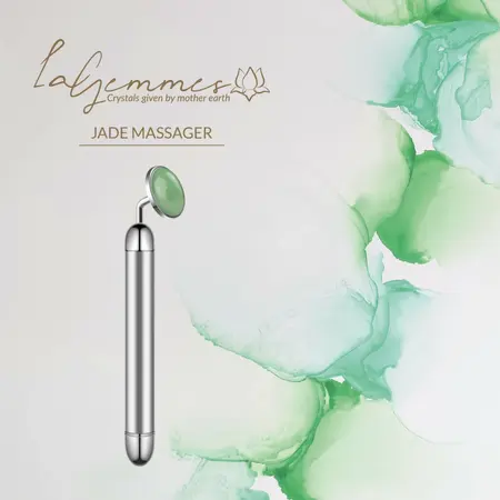 La Gemmes Jade Lay-On Vibrating Massager - Green, 15 cm, Gemstone & Metal