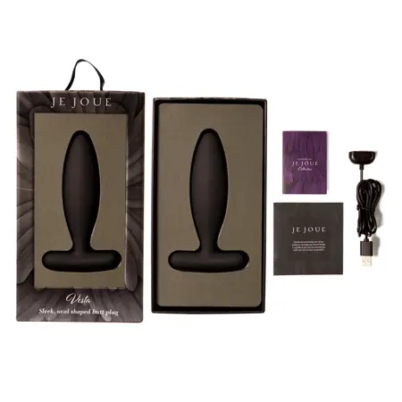 Je Joue Vesta Remote-Controlled Compact Vibrating Plug, Black, 117mm