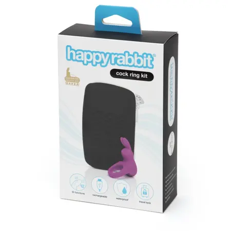 Happy Rabbit Vibrating Silicone Ring Set Rechargeable Waterproof 2pc