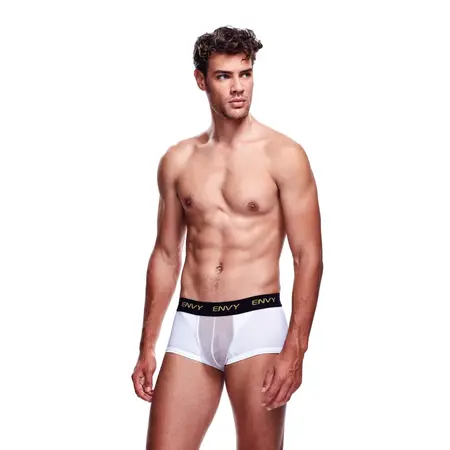 Envy Mesh Short Boxer White S/M - Breathable Athletic Design