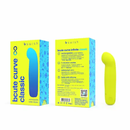 B Swish Bcute Curve Infinite Classic Citrus Yellow Rechargeable Massager