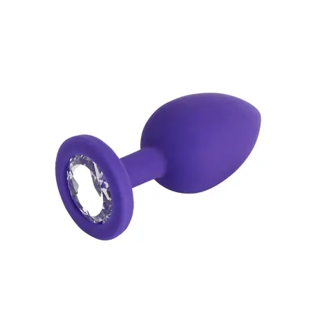 So Divine Bootylicious Medium Plug Purple Silicone with Jewel Ends