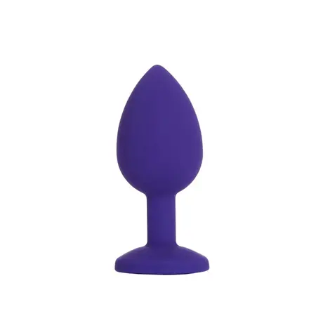 So Divine Bootylicious Medium Plug Purple Silicone with Jewel Ends