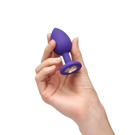 So Divine Bootylicious Medium Plug Purple Silicone with Jewel Ends