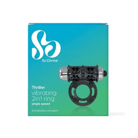 So Divine Thriller 2-in-1 Vibrating Silicone Ring with Removable Bullet