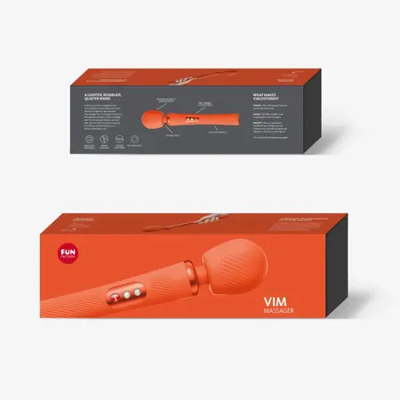 Fun Factory Vim Sunrise Orange Weighted Wand Massager 31.3cm Quiet Power