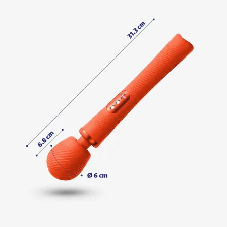Fun Factory Vim Sunrise Orange Weighted Wand Massager 31.3cm Quiet Power