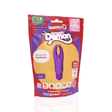 The Screaming O 4T DemonGrape Mini Vibrator Flexible Silicone Purple