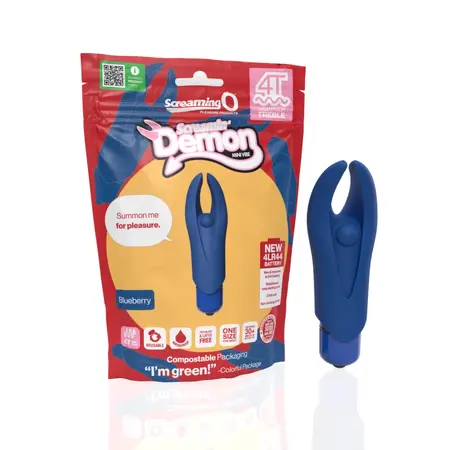 The Screaming O 4T Demon Blueberry Mini Vibrator - Multi-Speed, Waterproof