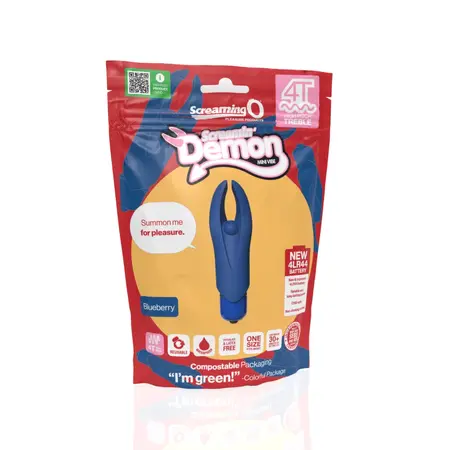 The Screaming O 4T Demon Blueberry Mini Vibrator - Multi-Speed, Waterproof