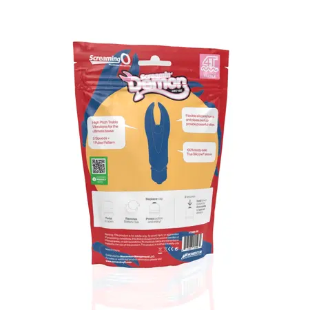 The Screaming O 4T Demon Blueberry Mini Vibrator - Multi-Speed, Waterproof
