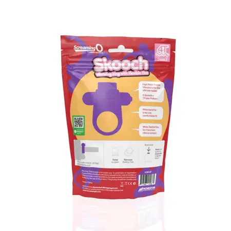 The Screaming O 4T Skooch Grape Vibrating Silicone Ring Waterproof