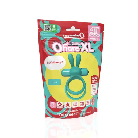 Screaming O 4T Ohare XL Kiwi - Silicone Vibrating Ring, Waterproof