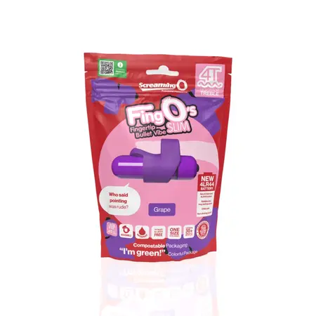 The Screaming O 4T FingO SlimGrape Finger Vibe, 6-Function, Waterproof