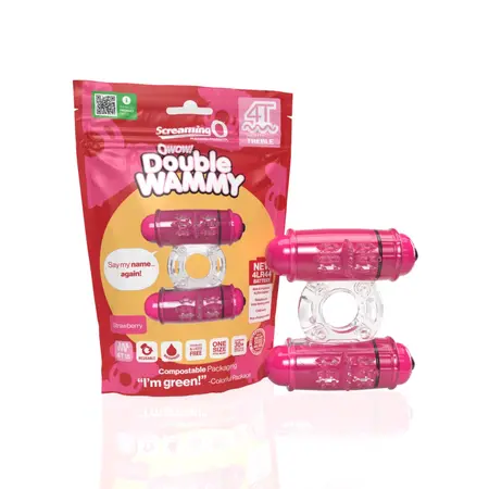 The Screaming O 4T Double Wammy Intimate Ring Strawberry Pink